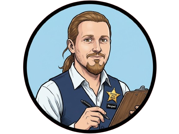 Mr C holding a clipboard